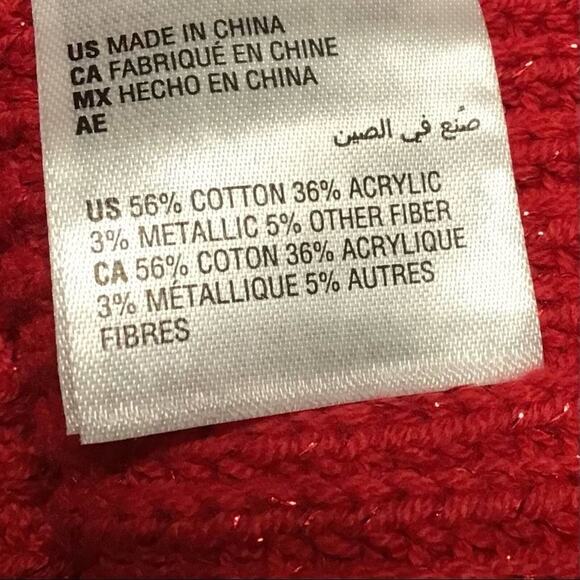 INC International Concepts Women’s Small Red Metallic Turtleneck Sweater - Picture 5 of 16